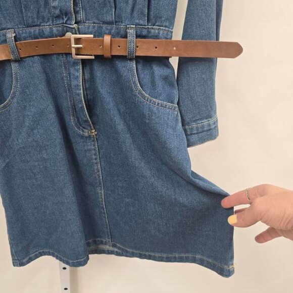 Le Tong Denim Shirt Dress‎ with Belt - Picture 5 of 6